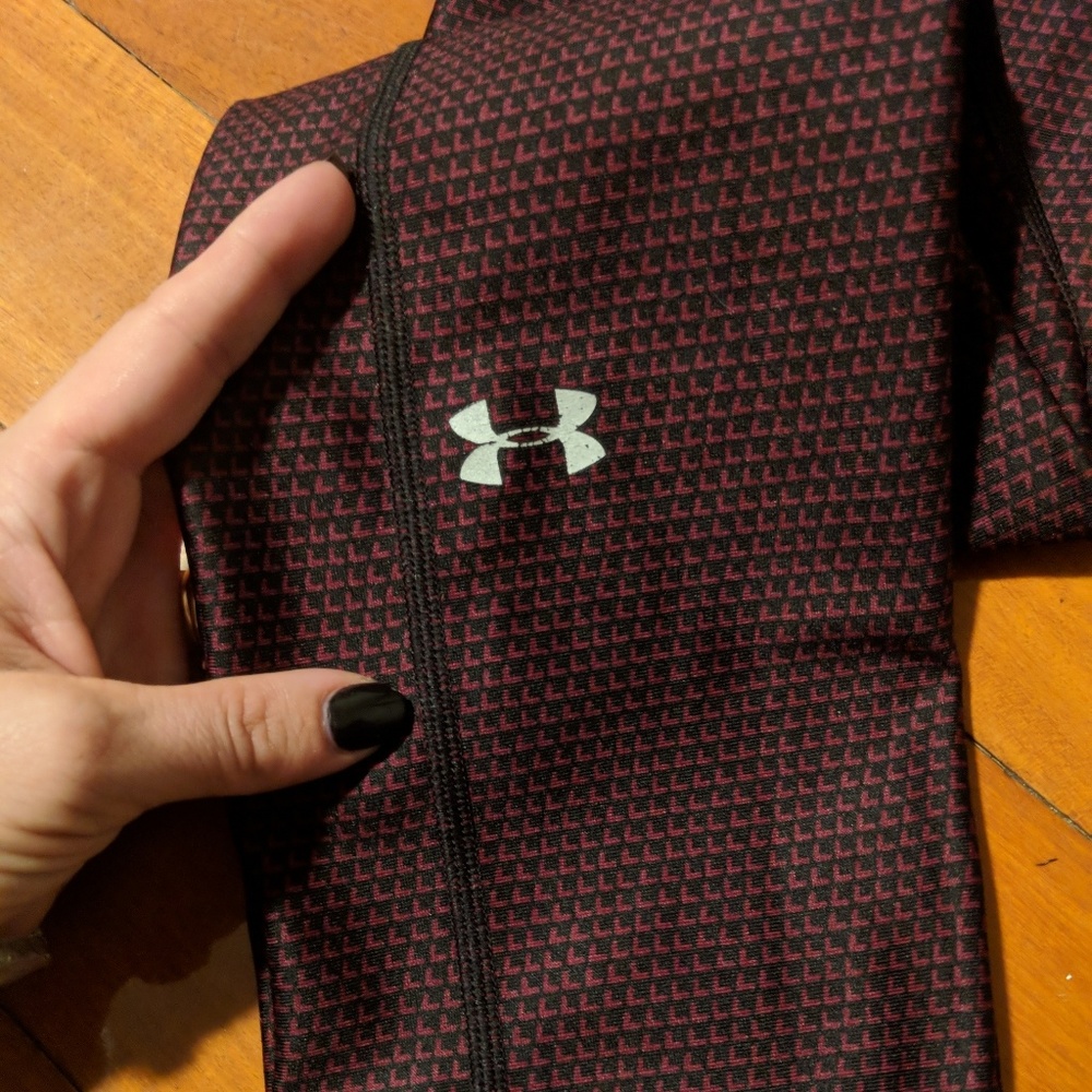 Under Armour Burgundy & Black Leggings